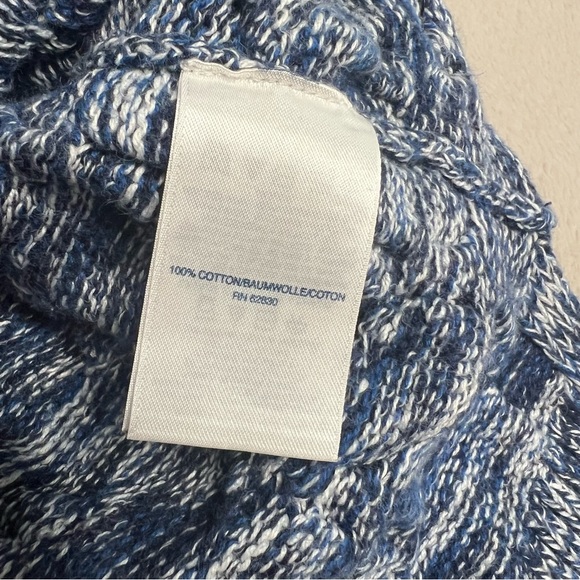 Land's End Drifter Sweater Women's Large Chunky Marled Knit Pullover Preppy Blue - Picture 5 of 8